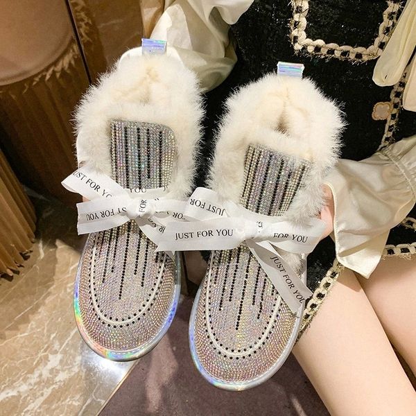 lucyever 2020 new bling crystal snow boots women dazzle colour bow flat ankle boots woman winter warm short plush shoes ladies #ye9f, Black
lucyever 2020 new bling crystal snow boots women dazzle colour bow flat ankle boots woman winter warm short plush shoes ladies #ye9f, Black