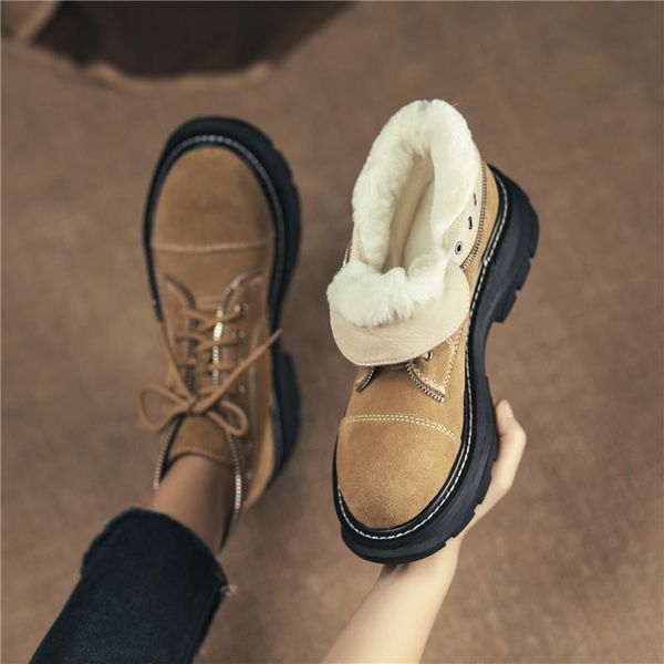 drestrive women snow boots round toe wool cow suede flats lace up platform winter shoes woman ankle boots black non slip size 42
drestrive women snow boots round toe wool cow suede flats lace up platform winter shoes woman ankle boots black non slip size 42