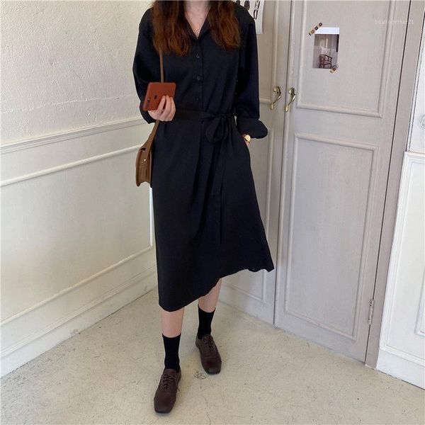 casual dresses women black chiffon lapel solid chic all match 2021 soft full sleeves office lady streetwear mid-length dresses1, Black;gray
casual dresses women black chiffon lapel solid chic all match 2021 soft full sleeves office lady streetwear mid-length dresses1, Black;gray