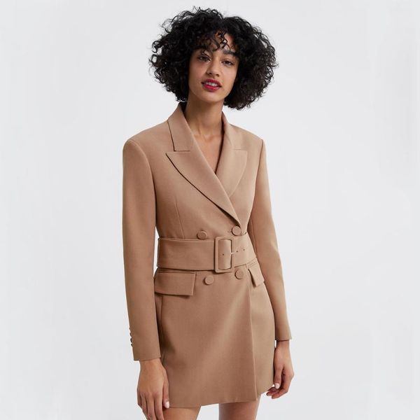women's suits & blazers 2021 autumn and winter suit skirt in the long section with belt double-breasted khaki temperament jacket offici, White;black
women's suits & blazers 2021 autumn and winter suit skirt in the long section with belt double-breasted khaki temperament jacket offici, White;black