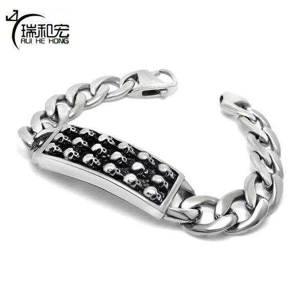 charm bracelets punk style black cast titanium steel bracelet curved label skull pirate men fashion jewelry, Golden;silver
charm bracelets punk style black cast titanium steel bracelet curved label skull pirate men fashion jewelry, Golden;silver