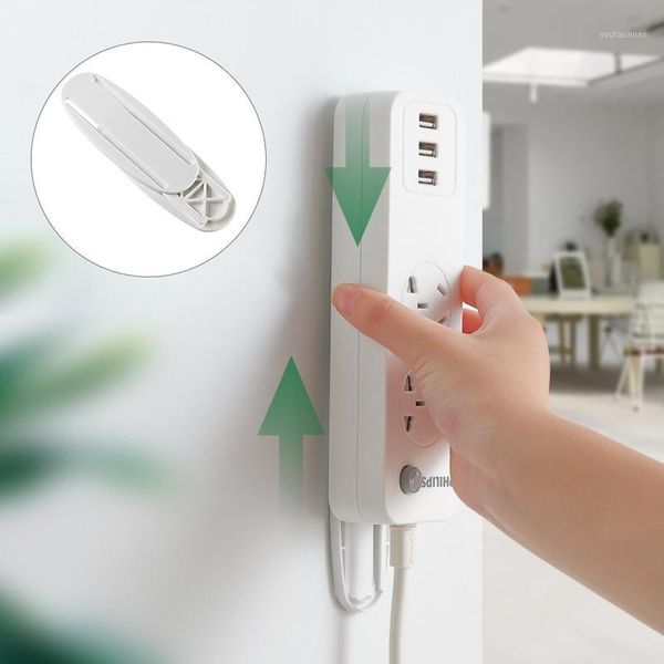 wall hanger storage hook power strip holder punch plug sticker holder plug cable organizer kitchen bathroom accessories1