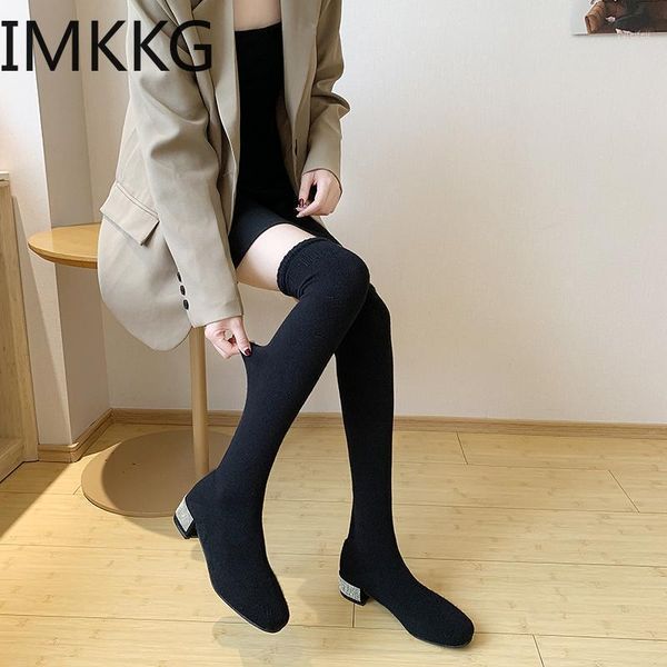 comfortable high socks boots women square toe suede over the knee boots thick heels knee high autumn botas mujer 20201, Black
comfortable high socks boots women square toe suede over the knee boots thick heels knee high autumn botas mujer 20201, Black
