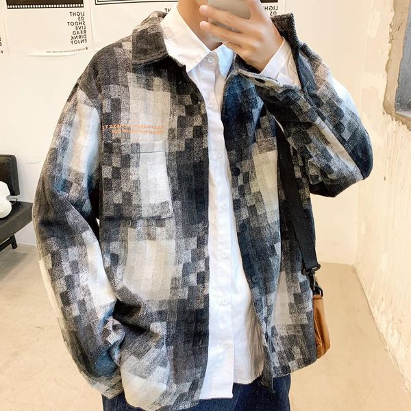 spring plaid shirt men's fashion retro casual woolen shirt men streetwear wild loose long-sleeved mens woolen jacket, White;black
spring plaid shirt men's fashion retro casual woolen shirt men streetwear wild loose long-sleeved mens woolen jacket, White;black
