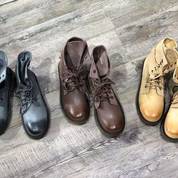 new autumn and winter vintage boots personalized fashion strapping high leather boots versatile short1, Black
new autumn and winter vintage boots personalized fashion strapping high leather boots versatile short1, Black