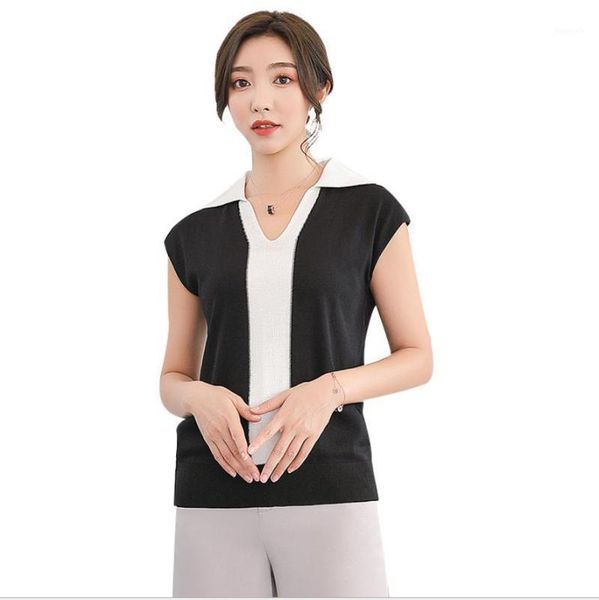 women's sweaters big size 4xl women girl summer short sleeve pullovers turn down collar knitted sweater cute sweet thin knitwear jumper, White;black
women's sweaters big size 4xl women girl summer short sleeve pullovers turn down collar knitted sweater cute sweet thin knitwear jumper, White;black