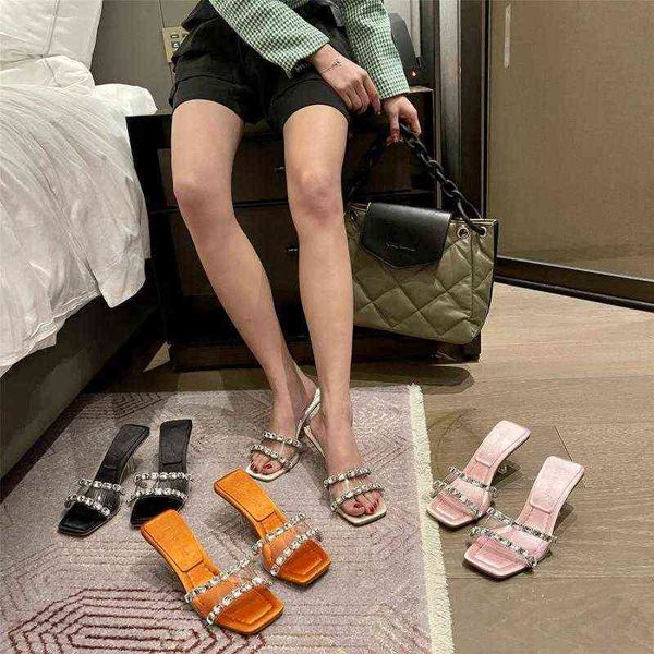 sandals women dress shoes luxury rhinestone transparent high heels square toe thin heeled sandals slippers party 220307, Black
sandals women dress shoes luxury rhinestone transparent high heels square toe thin heeled sandals slippers party 220307, Black