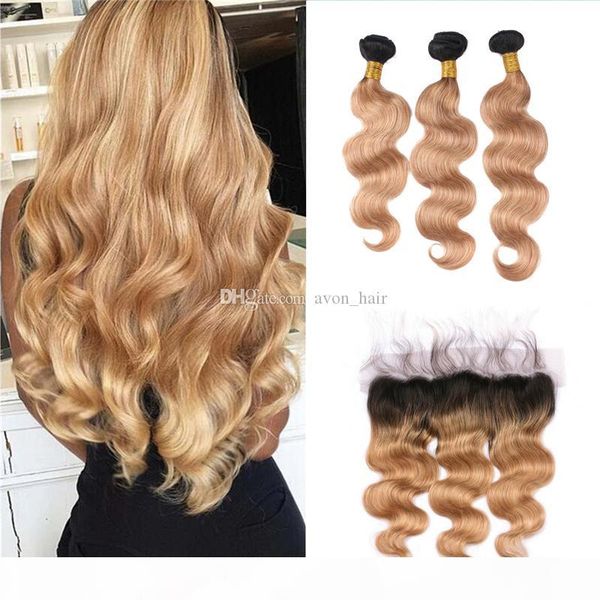 ombre 1b 27 ear to ear frontal 13x4 with body wave hair weft dark roots blonde hair 3 bundles with lace frontal, Black;brown
ombre 1b 27 ear to ear frontal 13x4 with body wave hair weft dark roots blonde hair 3 bundles with lace frontal, Black;brown