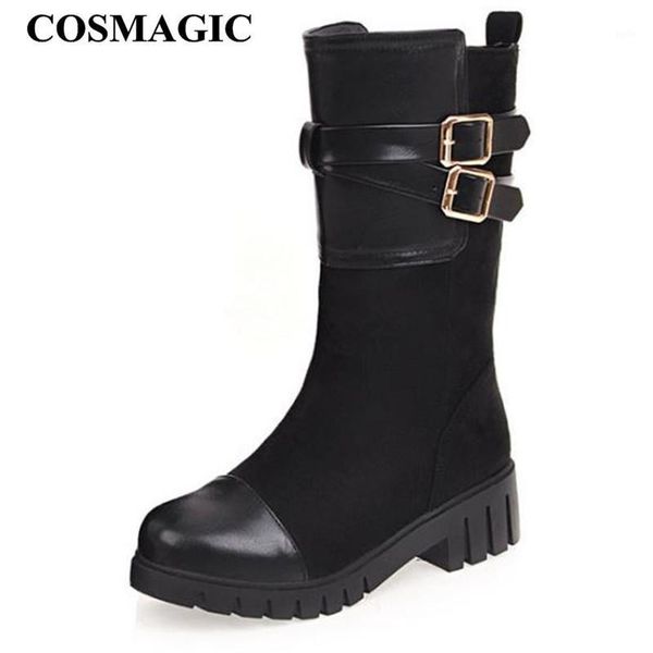 cosmagic 2020 new winter women buckle mid calf boots fashion knight boots round toe med heel keep warm long1, Black
cosmagic 2020 new winter women buckle mid calf boots fashion knight boots round toe med heel keep warm long1, Black