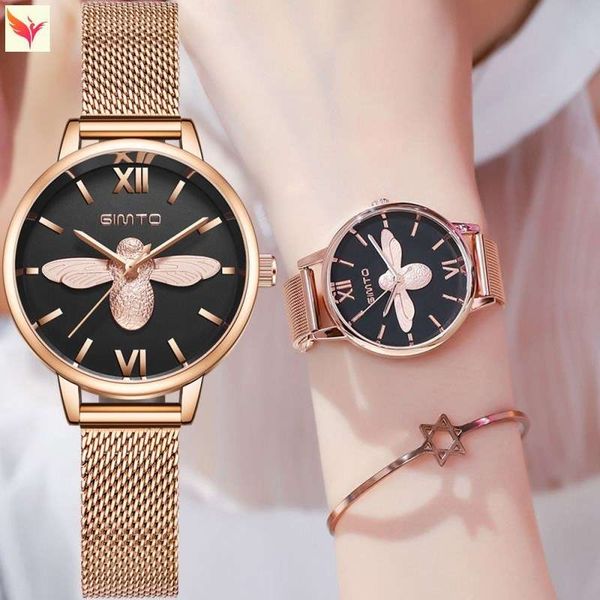 a small number of large plate watches women's 2020 new high-end feeling send girlfriend diamond inlaid korean soft girl creativity, Slivery;brown