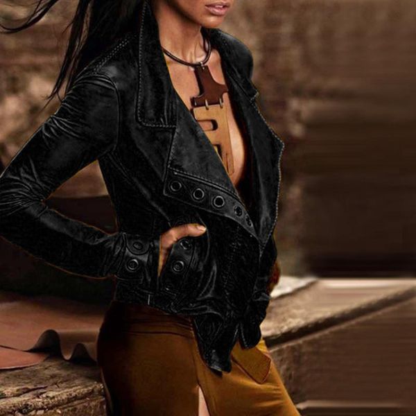 women's jackets 2021 autumn women slim cool lady pu leather coats sweet female zipper faux femme outwear coat plus size short, Black;brown
women's jackets 2021 autumn women slim cool lady pu leather coats sweet female zipper faux femme outwear coat plus size short, Black;brown