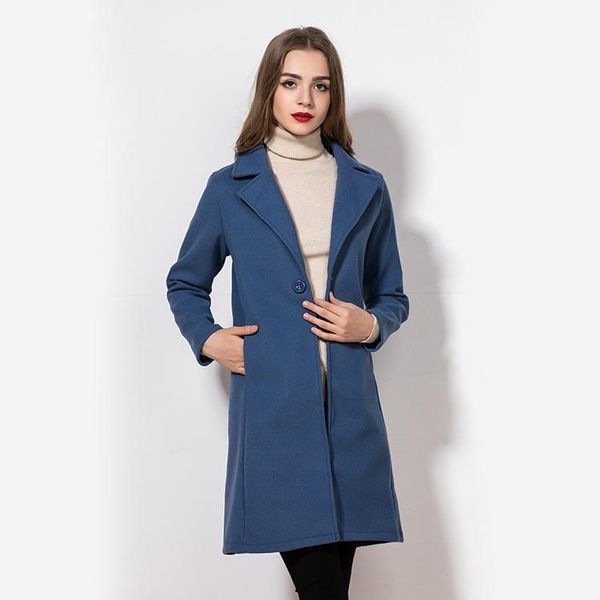 women coat long sleeve warm solid color woolen blends female elegant woolen mid-long coat oversize plus size1, Black
women coat long sleeve warm solid color woolen blends female elegant woolen mid-long coat oversize plus size1, Black