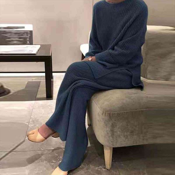 fashion homewear women soft 2 piece autumn winter solid o neck pullover knitted pants elegant pajama womens suit, White
fashion homewear women soft 2 piece autumn winter solid o neck pullover knitted pants elegant pajama womens suit, White