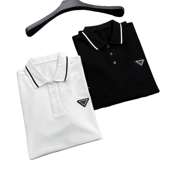 22ss designer prad mens three button polo shirt business casual lapel triangle badge tee breathable black white m-xxxl, White;black
22ss designer prad mens three button polo shirt business casual lapel triangle badge tee breathable black white m-xxxl, White;black