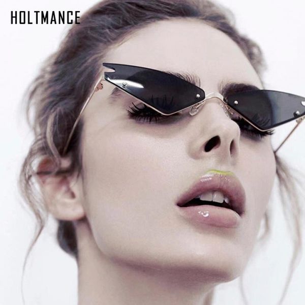 sunglasses small triangle women men cat eye rimless retro sun glasses mirror lens luxury female shades colorful street fashion, White;black
sunglasses small triangle women men cat eye rimless retro sun glasses mirror lens luxury female shades colorful street fashion, White;black