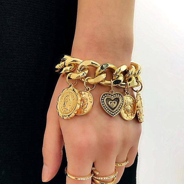 european and american women jewelry retro embossed pendant wild exaggerated geometric punk bracelet for women jewelry present, Golden;silver
european and american women jewelry retro embossed pendant wild exaggerated geometric punk bracelet for women jewelry present, Golden;silver