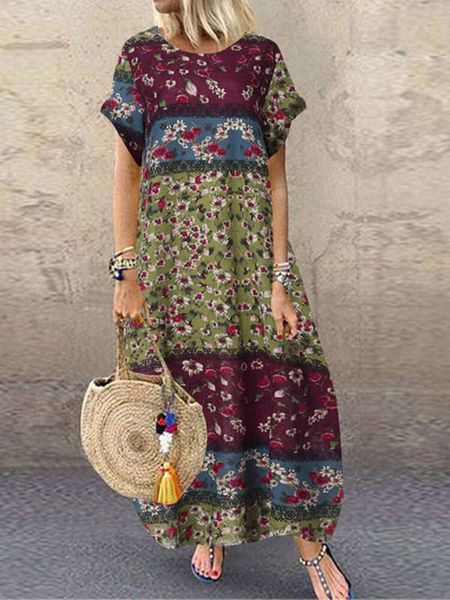 summer new national style printed 2020 round neck skirt cotton linen short sleeve slim women's dress, Black;gray
summer new national style printed 2020 round neck skirt cotton linen short sleeve slim women's dress, Black;gray