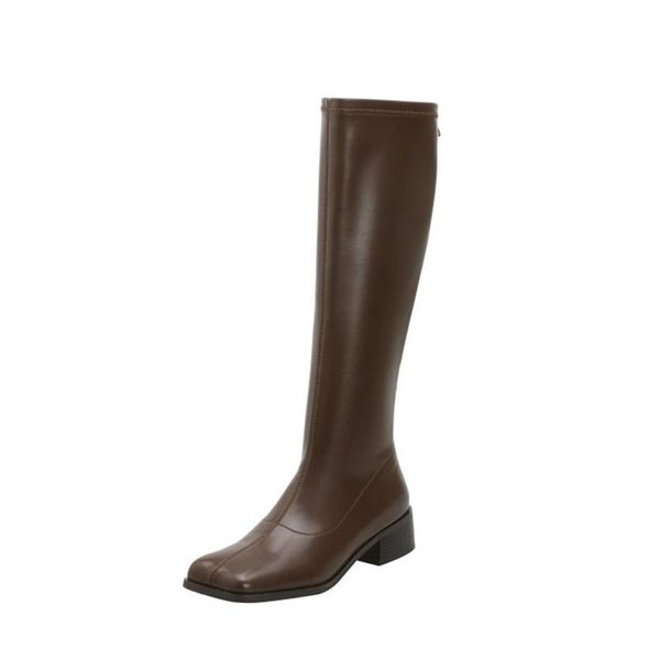 autumn and winter retro square toe women's boots side zipper long stretch boots skinny low-heeled high-knight, Black
autumn and winter retro square toe women's boots side zipper long stretch boots skinny low-heeled high-knight, Black