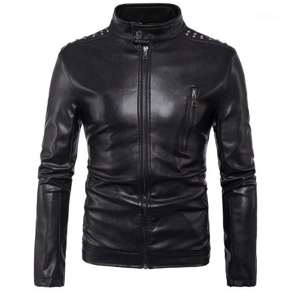 men's fur & faux fashion zippers leather jacket male brand jackets men rivet decoration handsome motorcycle 5xl1, Black
men's fur & faux fashion zippers leather jacket male brand jackets men rivet decoration handsome motorcycle 5xl1, Black