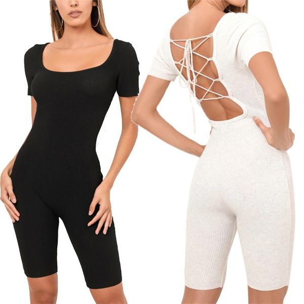 new women sleeveless tank jumpsuit backless rompers playsuit bodycon slim solid stretch lace up knitted shorts pants trousers, Black;white
new women sleeveless tank jumpsuit backless rompers playsuit bodycon slim solid stretch lace up knitted shorts pants trousers, Black;white