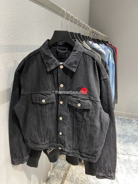 women's jackets autumn and winter high version b circle printing br loose jacket men's women's same denim, Black;brown
women's jackets autumn and winter high version b circle printing br loose jacket men's women's same denim, Black;brown