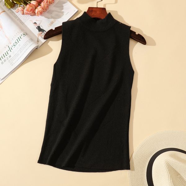 2021 new female sweater vest solid mock neck without sleeves fine women fit women's knitted or crocheted waistcoats and winter sweaters, White;black
2021 new female sweater vest solid mock neck without sleeves fine women fit women's knitted or crocheted waistcoats and winter sweaters, White;black