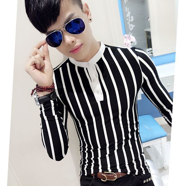 autumn/winter 2021 new striped male t-shirt long sleeves thin bottom stylist cotton shirt 2uub, White
autumn/winter 2021 new striped male t-shirt long sleeves thin bottom stylist cotton shirt 2uub, White