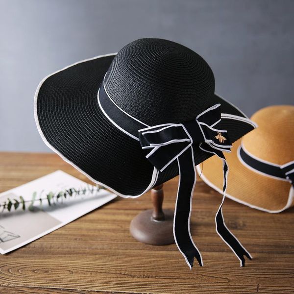 2020 simple summer big wide brim hat female casual panama hat lady women flat brim bowknot straw cap girls sun, Blue;gray
2020 simple summer big wide brim hat female casual panama hat lady women flat brim bowknot straw cap girls sun, Blue;gray