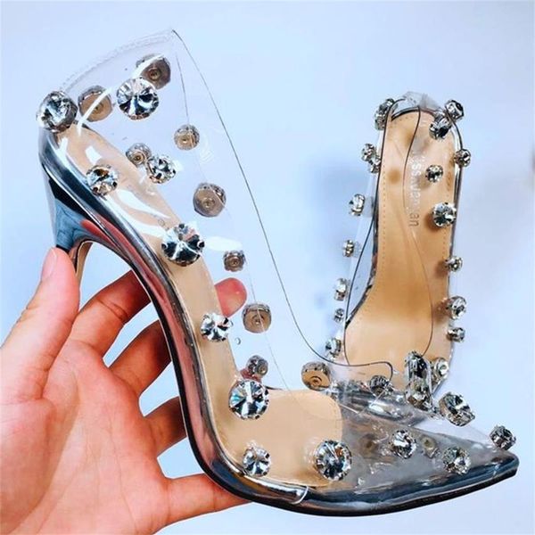 designer shoes 2022 women shoes thin high heels sandals clear transparent pvc ladies shoes rhinestone rivets women pointed, Black
designer shoes 2022 women shoes thin high heels sandals clear transparent pvc ladies shoes rhinestone rivets women pointed, Black