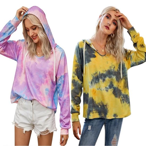 женщины с длинным рукавом handstring hoods hoodies v-образным вырезом градиентная галстук-краска свободная толстовка, Black
женщины с длинным рукавом handstring hoods hoodies v-образным вырезом градиентная галстук-краска свободная толстовка, Black