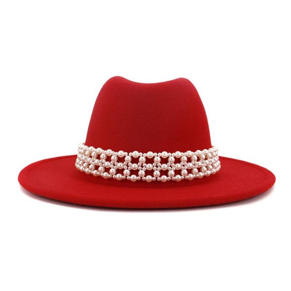 wide brim hats 2021 women wool fedora hat with pearl ribbon gentleman elegant lady winter autumn panama sombrero jazz caps, Blue;gray
wide brim hats 2021 women wool fedora hat with pearl ribbon gentleman elegant lady winter autumn panama sombrero jazz caps, Blue;gray
