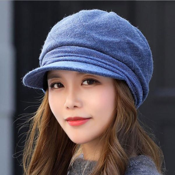 berets 2021 style women woolen beret octagon hat autumn winter warm painter sboy cap vintage plaid casual sombrero, Blue;gray
berets 2021 style women woolen beret octagon hat autumn winter warm painter sboy cap vintage plaid casual sombrero, Blue;gray