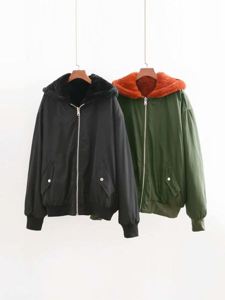 quality and the united states in the fall and winter of wholesale new double-sided hooded women's pilot jacket coat b5-0419, Black;brown
quality and the united states in the fall and winter of wholesale new double-sided hooded women's pilot jacket coat b5-0419, Black;brown