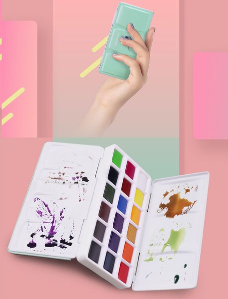 18colors solid watercolor paint set with water brush pen fashion portable water color pigment for drawing supplies
18colors solid watercolor paint set with water brush pen fashion portable water color pigment for drawing supplies