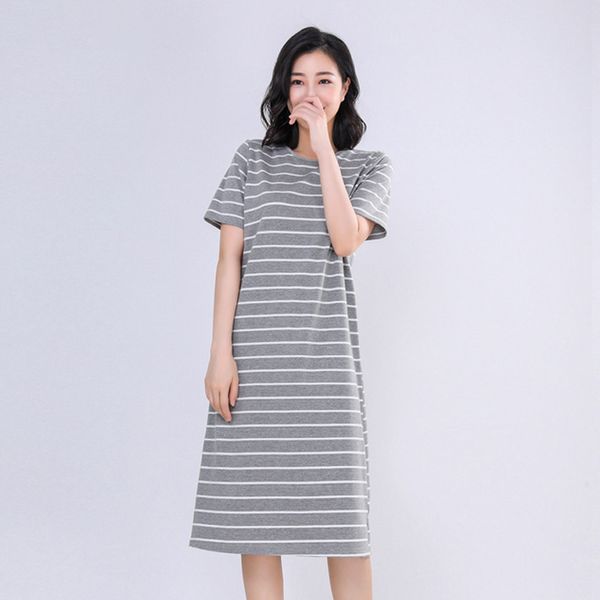 2021 new summer cotton nightgowns for women nightdress female nightshirts stripe short sleeve sleepshirt sleepwear homewear gpzh, Black;red
2021 new summer cotton nightgowns for women nightdress female nightshirts stripe short sleeve sleepshirt sleepwear homewear gpzh, Black;red