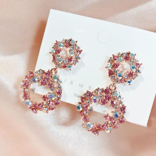 mengjiqiao sweet colorful rhinestone double circle drop earrings for women girls fashion elegant holiday party jewelry1, Silver
mengjiqiao sweet colorful rhinestone double circle drop earrings for women girls fashion elegant holiday party jewelry1, Silver