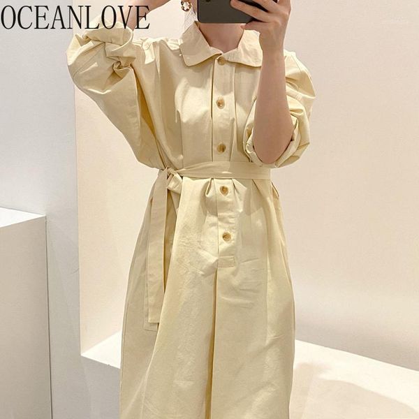oceanlove korean bandage shirt dress women solid long sleeev autumn vintage vestidos single breasted pleated long dresses 179911, Black;gray
oceanlove korean bandage shirt dress women solid long sleeev autumn vintage vestidos single breasted pleated long dresses 179911, Black;gray