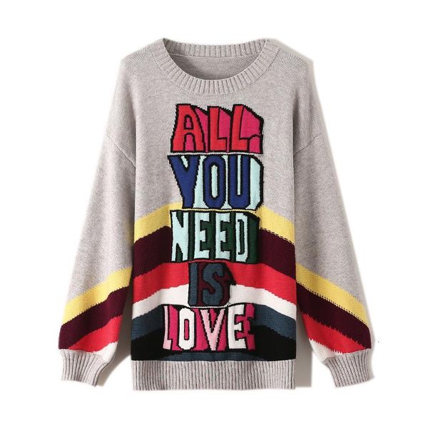 knitting unlined upper garment sleeve head sweater woman outside the ride jacket rainbow stripe letter jacquard weave loose long, White;black
knitting unlined upper garment sleeve head sweater woman outside the ride jacket rainbow stripe letter jacquard weave loose long, White;black