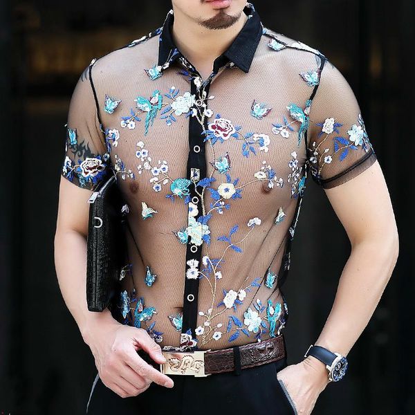 mesh shirt men short sleeve summer emboridery camisa hombre slim fit transparent shirt men outfit 5xl flower, White;black
mesh shirt men short sleeve summer emboridery camisa hombre slim fit transparent shirt men outfit 5xl flower, White;black