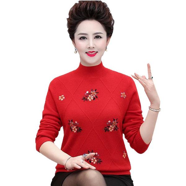 women sweater pullover middle-aged autumn winter casual knitting sweater jumper female loose elegant mother plus size, White;black
women sweater pullover middle-aged autumn winter casual knitting sweater jumper female loose elegant mother plus size, White;black