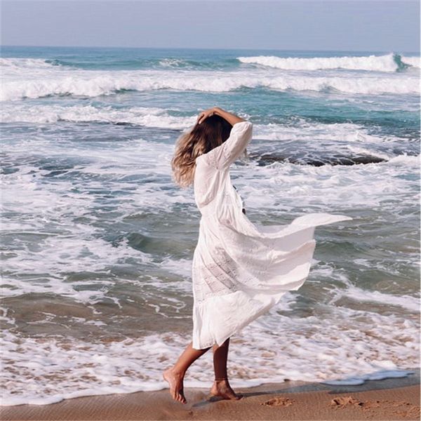 elegant women cotton tunic summer fashion long beach dress patchwork short sleeve front open white robe dress pareos lj201203, White;black
elegant women cotton tunic summer fashion long beach dress patchwork short sleeve front open white robe dress pareos lj201203, White;black