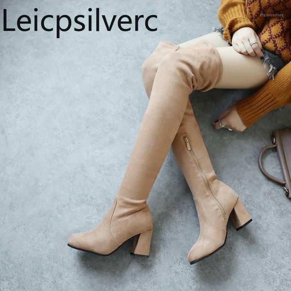 boots women's winter style fashion flock round head zipper thick heel high over the knee plus size 32-461, Black
boots women's winter style fashion flock round head zipper thick heel high over the knee plus size 32-461, Black