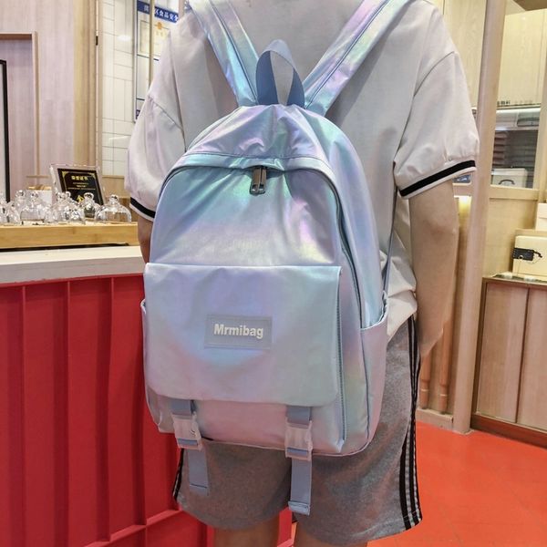 hocodo fashion women backpack laser waterproof nylon students bookbag harajuku large capacity travel backpack female school bags c0125 
hocodo fashion women backpack laser waterproof nylon students bookbag harajuku large capacity travel backpack female school bags c0125