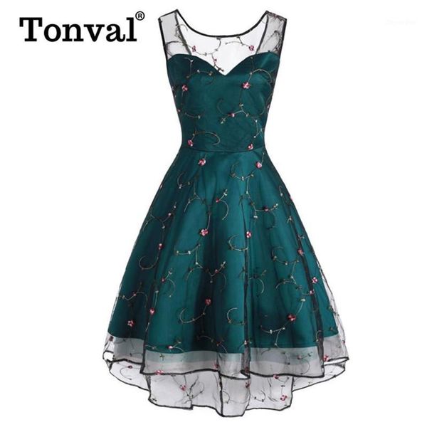 tonval floral embroidered mesh sweetheart party dress women lace up back high low hem fit and flare ladies elegant dresses1, Black;gray
tonval floral embroidered mesh sweetheart party dress women lace up back high low hem fit and flare ladies elegant dresses1, Black;gray