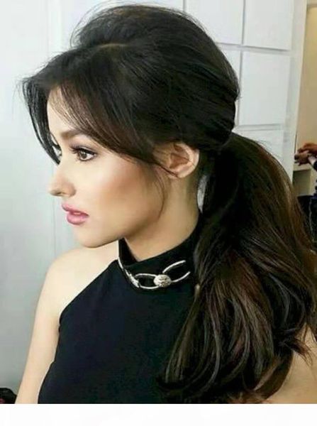 natural straight clip in tail false hair 16" 120g ponytail hairpiece with hairpins human hair pony tail hair extensions, Black
natural straight clip in tail false hair 16" 120g ponytail hairpiece with hairpins human hair pony tail hair extensions, Black