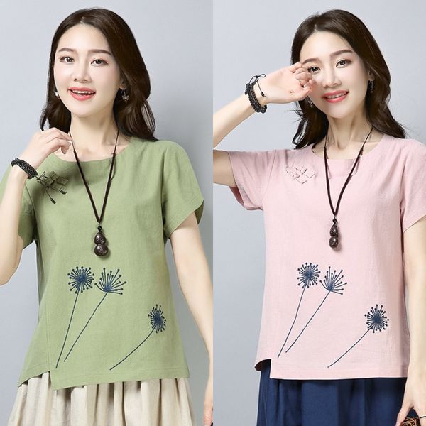 literature and art loose embroidery flower cotton hemp button round neck short sleeve disc button disc t-shirt women's 2020 summer n, White
literature and art loose embroidery flower cotton hemp button round neck short sleeve disc button disc t-shirt women's 2020 summer n, White
