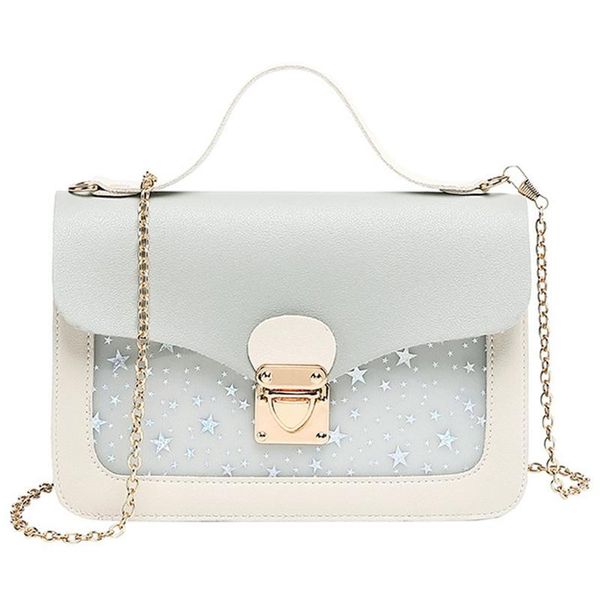 ljl-fashion bag girl sequins star print shoulder bag chain handbag messenger ladies