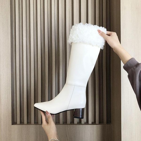 boots knee high heel women shoes 2021 plush pointed toe heels furry thigh black white
boots knee high heel women shoes 2021 plush pointed toe heels furry thigh black white