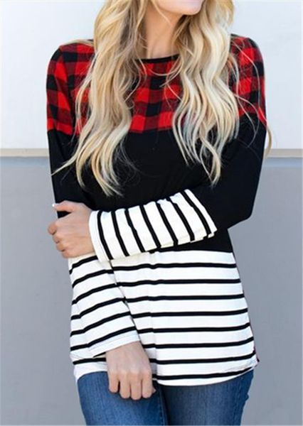 plaid long sleeve t shirt women stitching stripe tee autumn casual tee fashion female loose t shirt spring stylish, White
plaid long sleeve t shirt women stitching stripe tee autumn casual tee fashion female loose t shirt spring stylish, White