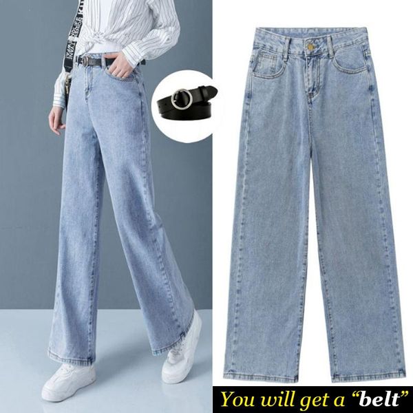 women's jeans 2021 wide leg pants for women casual high waist denim autumn winter washed womens straight loose trousers, Blue
women's jeans 2021 wide leg pants for women casual high waist denim autumn winter washed womens straight loose trousers, Blue